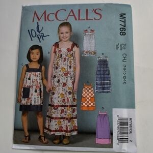McCall's Sewing Pattern M7768 Girls Dresses Dress Size 7-14